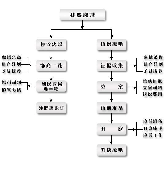 离婚案件办案流程图